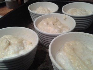 spenwood cheese souffle with blackberry sauce