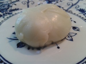 Home-made buffalo mozzarella ball