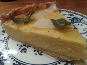 pumpkin sage and sheep's cheese tart