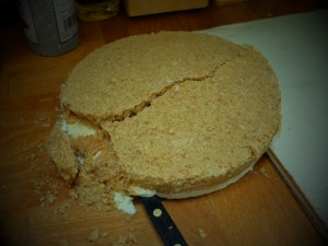 dropped cheesecake disaster