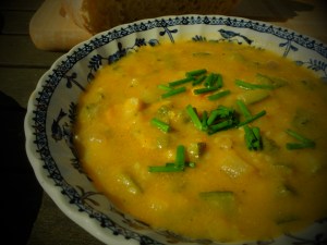 Courgette and Nottinghamshire Blue Soup